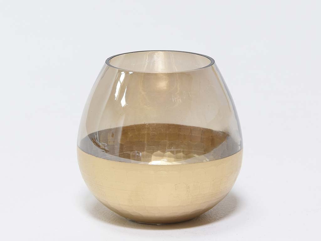 Stiklinė žvakidė HONEYCOMB, rudos sp., 10 x 10,5 cm - 2
