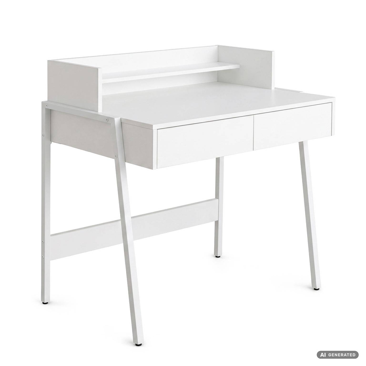 Rašomasis stalas su stalčiais Akord Furniture Factory Flux, 48 cm x 78 cm, 95 cm, balta sp.-0