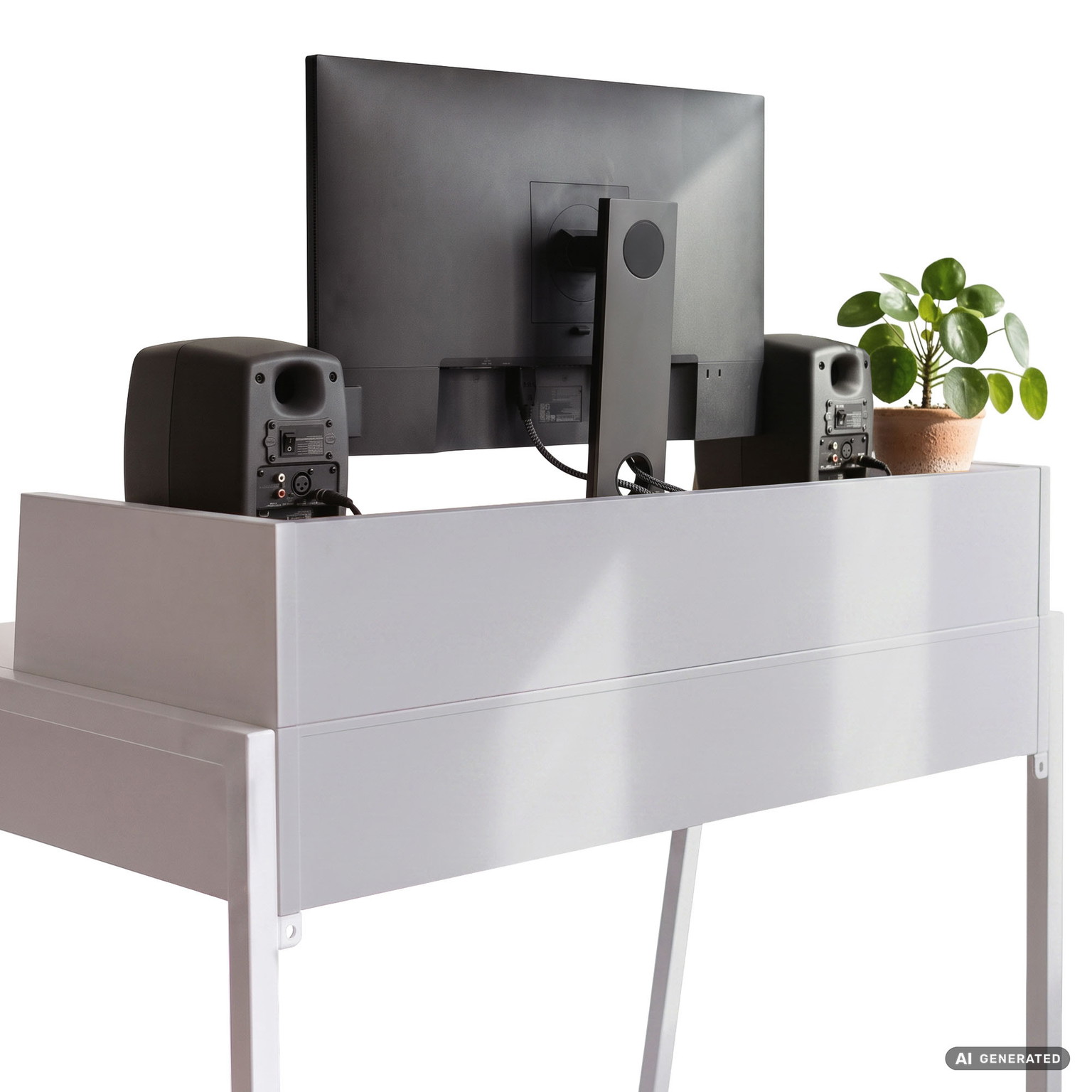 Rašomasis stalas su stalčiais Akord Furniture Factory Flux, 48 cm x 78 cm, 95 cm, balta sp. - 4