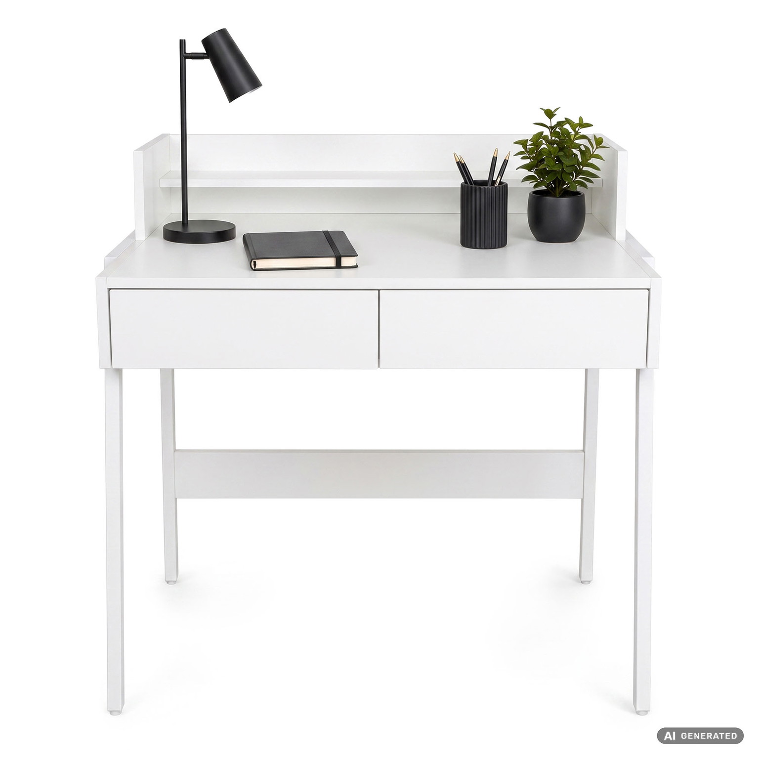 Rašomasis stalas su stalčiais Akord Furniture Factory Flux, 48 cm x 78 cm, 95 cm, balta sp.-1