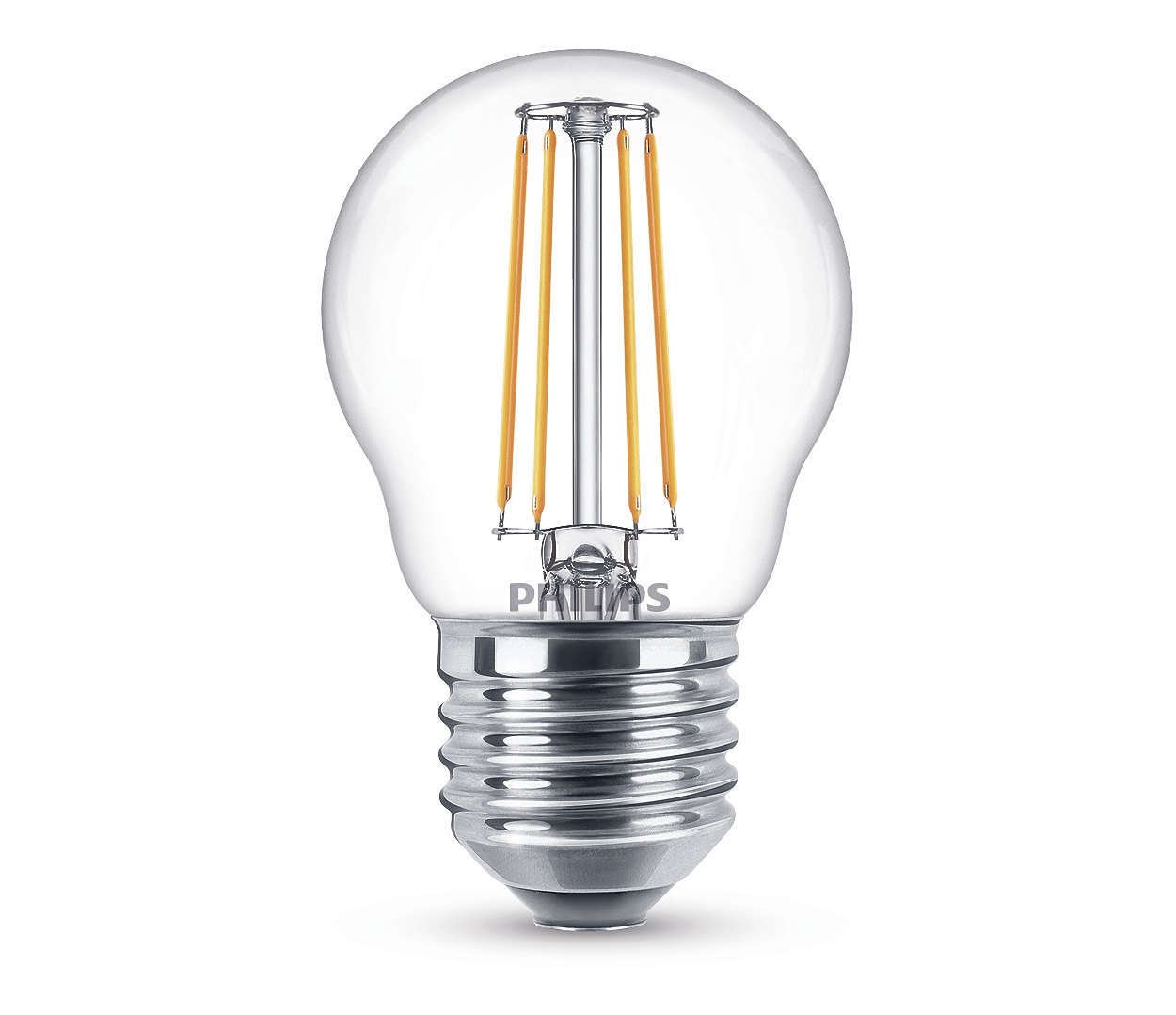Dekoratyvinė šviesos diodų lemputė PHILIPS, P45, 4 W, E27, 470 lm, 2700K, atitinka 40 W