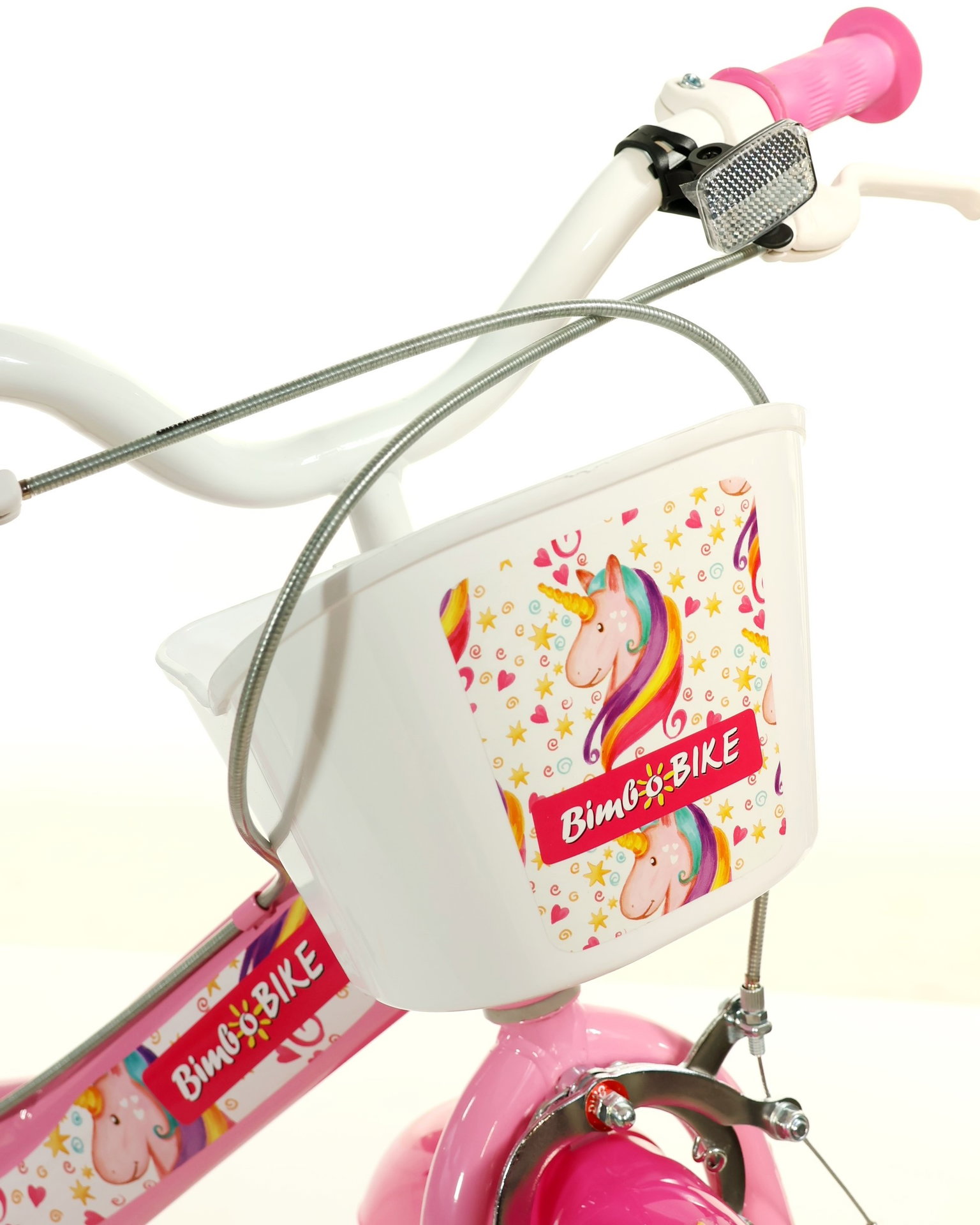 Vaikiškas dviratis Bimbo Bike UNICORN STAR, 16", baltas/rožinis - 4