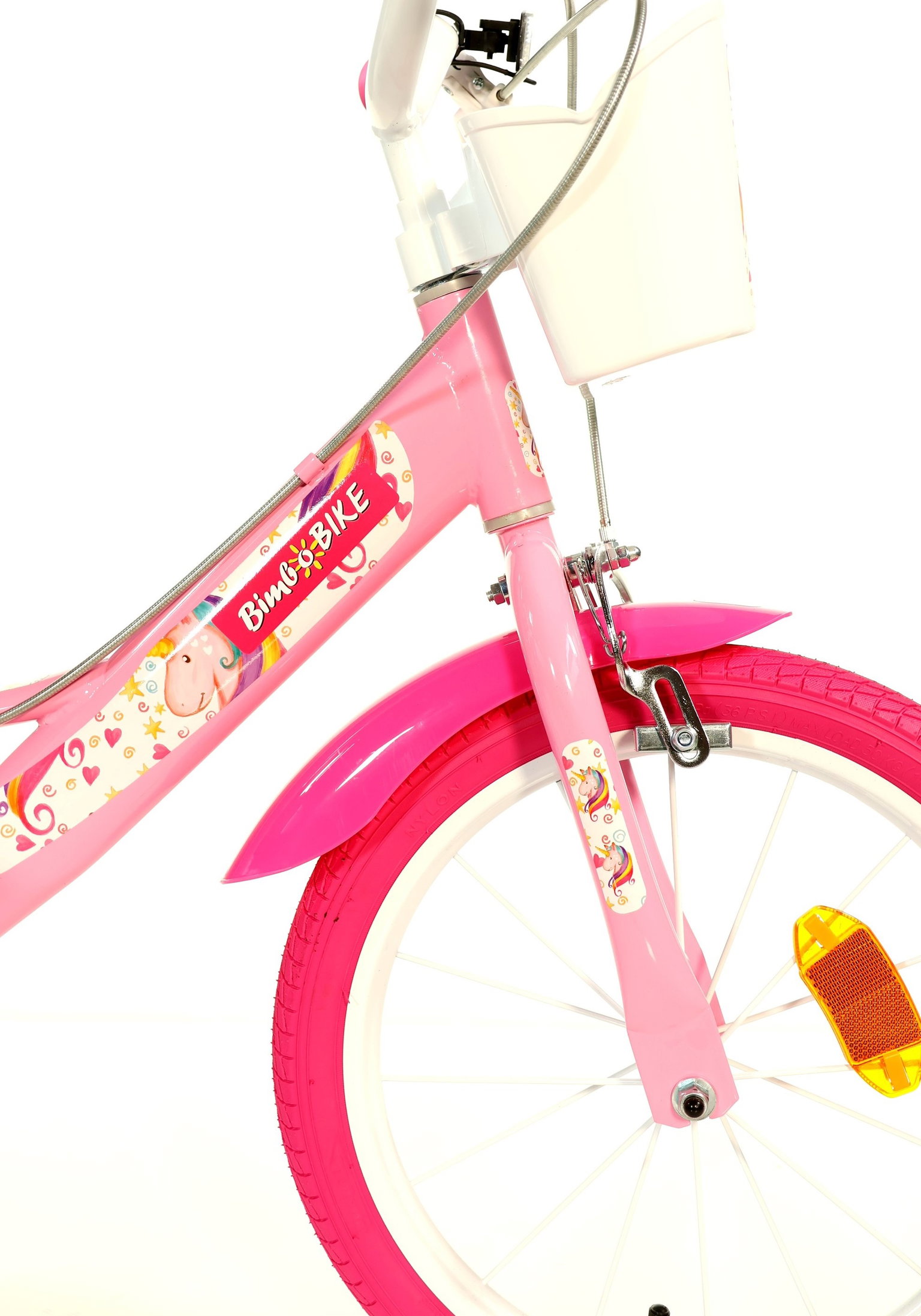Vaikiškas dviratis Bimbo Bike UNICORN STAR, 16", baltas/rožinis - 5
