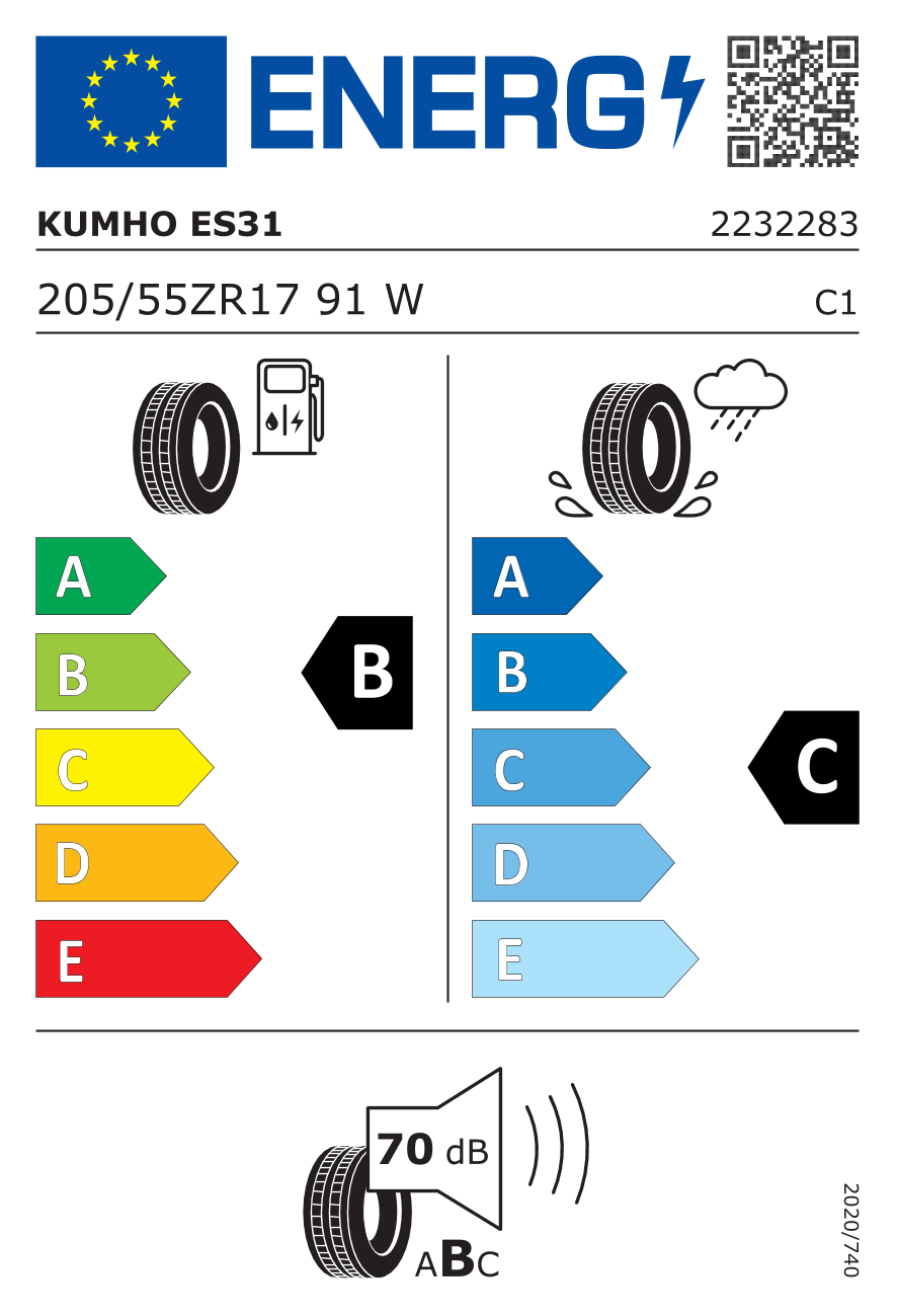 Kumho EcoWing ES31 205/55 R17 91 W - 2