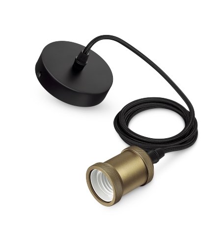 Pakabinamas vintažinis LED lemputės laikiklis PHILIPS CORD CLASSIC 1 x E27, aukso sp.