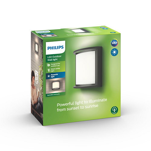 Sieninis LED lauko šviestuvas PHILIPS SAMONDRA, IP44, 2700 K, 12 W, 1200 lm, su judesio davikliu - 4