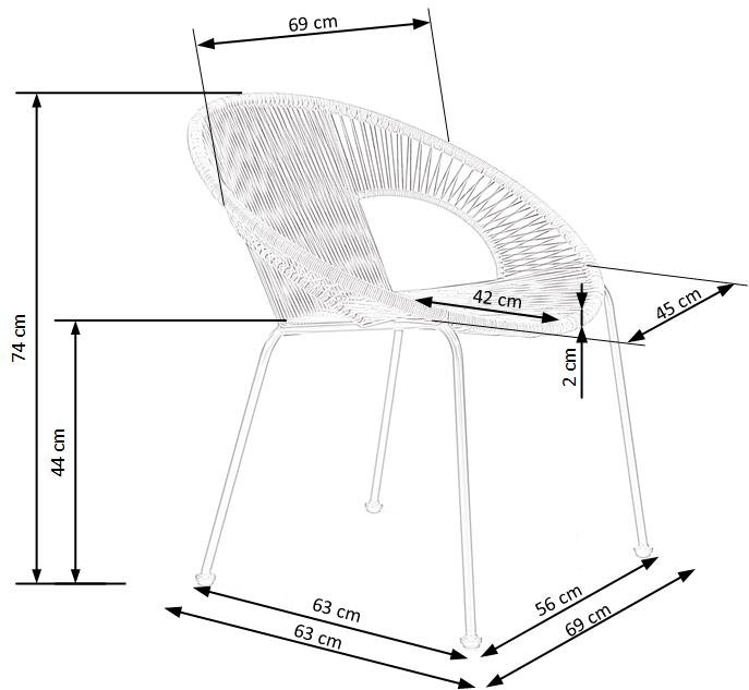 Lauko kėdė BARI, 69 x 60 x 74 cm - 3