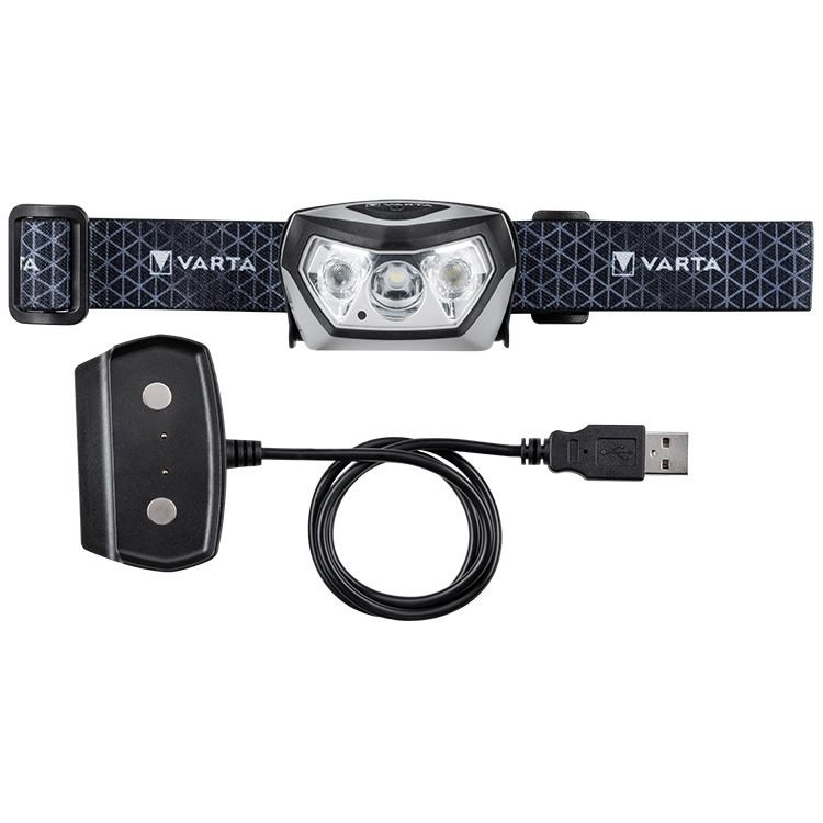 LED pakraunamas žibintas ant galvos VARTA Outdoor Sports Pro,IP67,3W,pakraunamas USB laidu,juodos sp - 2