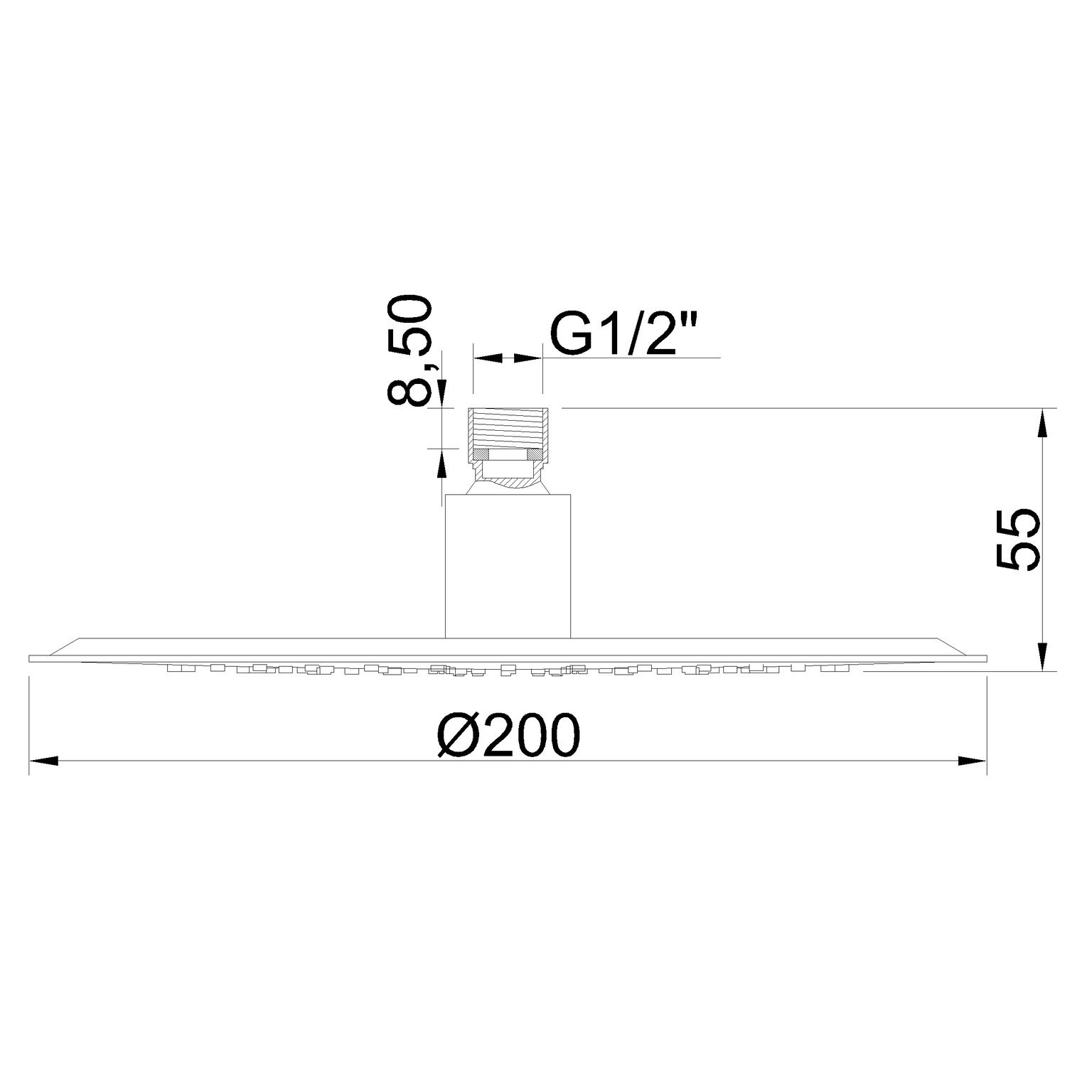 Dušo galvutė Invena Eco Oxy Exe SC-D1-017, chromo, 20 cm-1