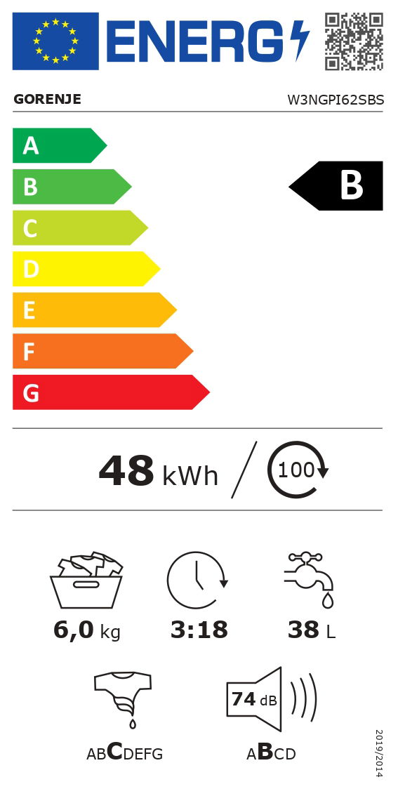 Skalbyklė GORENJE W3NGPI62SBS, 6 kg - 4