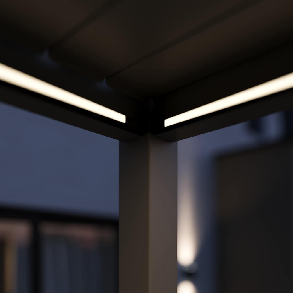 Pavėsinė Pergola ELEGANCE AUTOMATIC 300x600x256 cm su LED, Taupe - 8