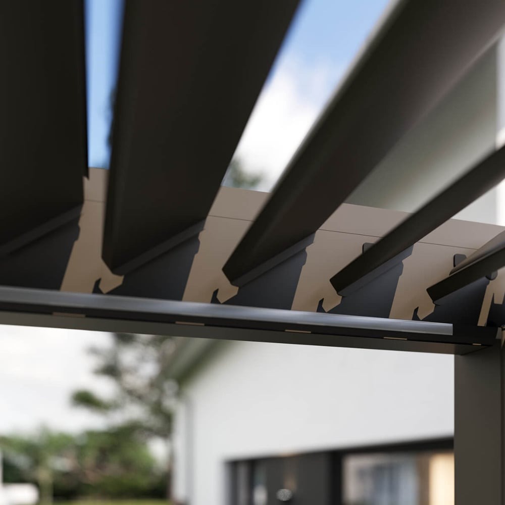 Pavėsinė Pergola ELEGANCE AUTOMATIC 300x600x256 cm su LED, Taupe - 6