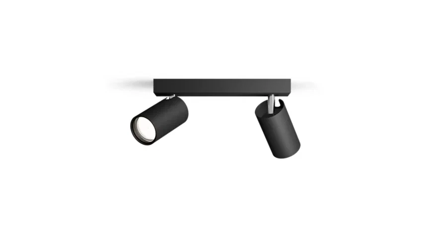 Taškinis LED šviestuvas PHILIPS IDRIS, IP44, 2xGU10, max 2x5W, juodos sp., 8,3x24x12cm-0