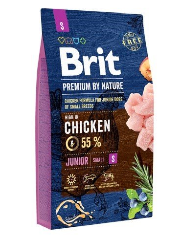 Sausas šunų ėdalas Brit Premium By Nature Junior S, 1 kg