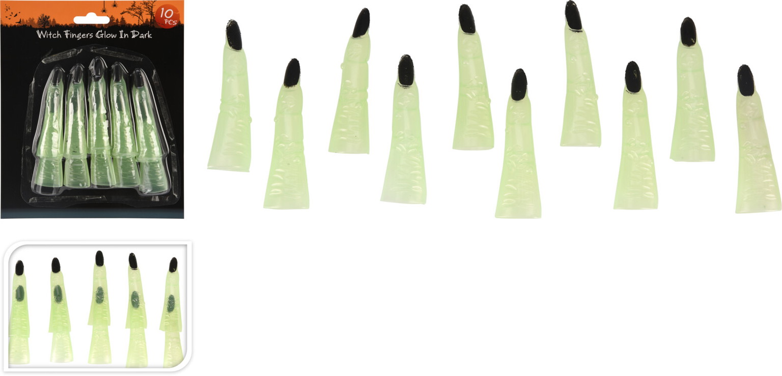 Tamsoje šviečiančių dekoracijų rinkinys HALLOWEEN FINGERS, 2,5 x 15 x 18 cm-0