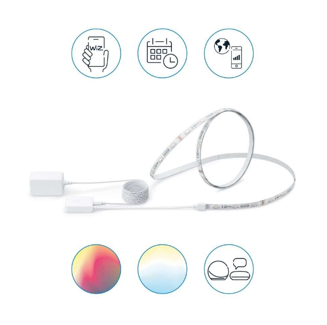 Išmanioji LED juosta WIZ Wi-Fi BLE, IP20, 20W, 2700-6500K,RGB+TW, 1600 lm,100-240V, 2m - 2