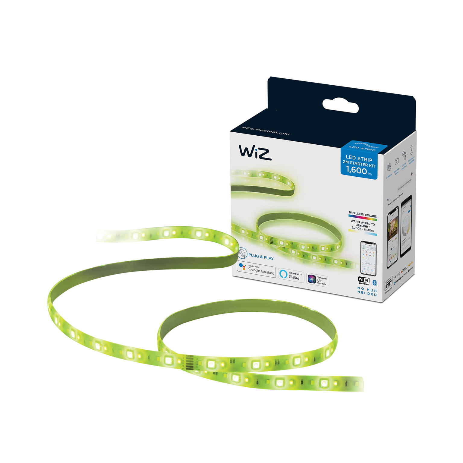 Išmanioji LED juosta WIZ Wi-Fi BLE, IP20, 20W, 2700-6500K,RGB+TW, 1600 lm,100-240V, 2m - 1