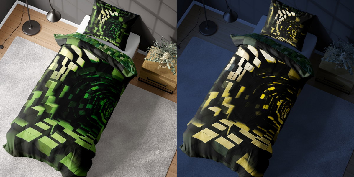 Vaikiškos patalynės komplektas atspindintis tamsoje Minecraft PPE-111, 160x200 cm, 70x80 cm - 4
