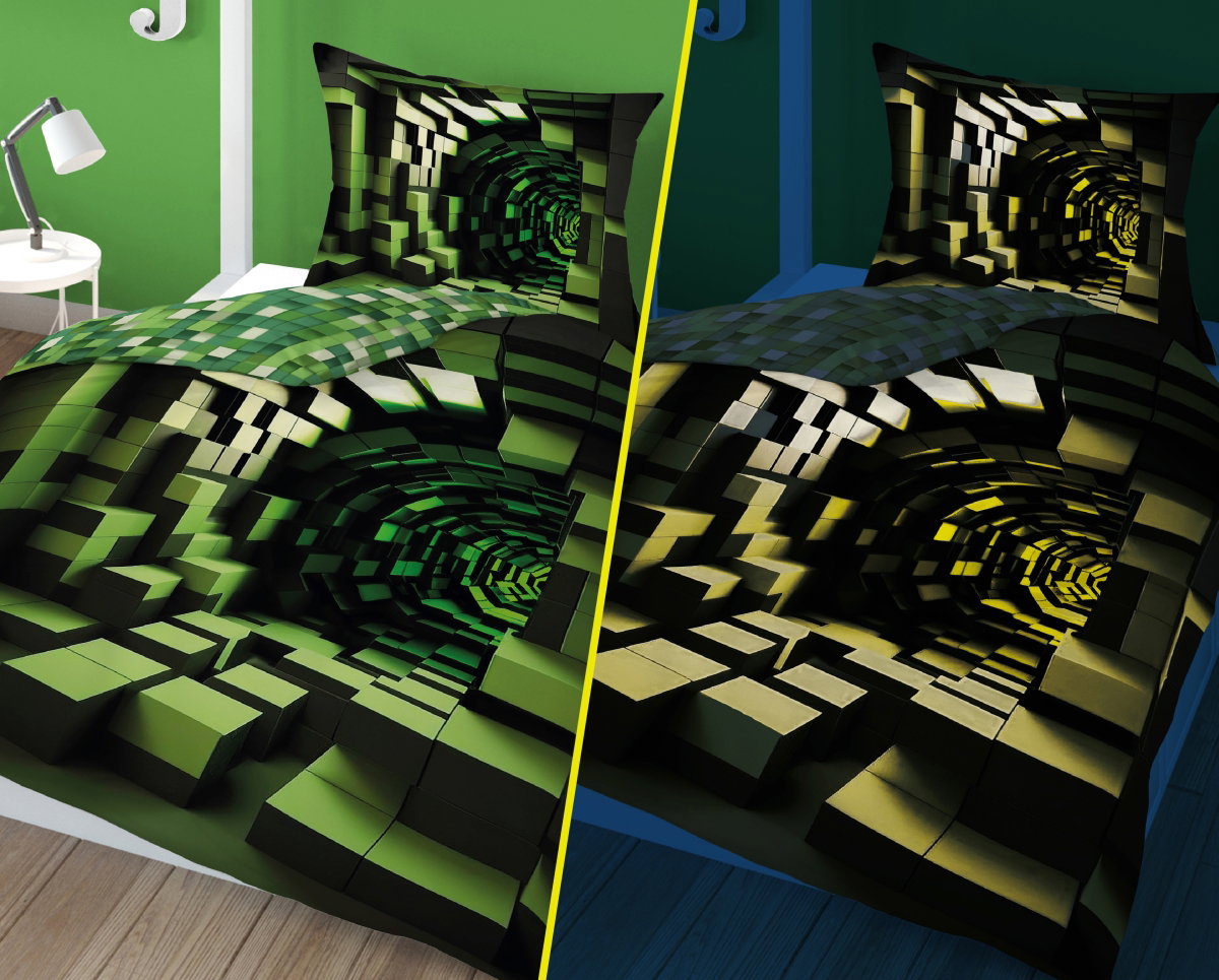 Vaikiškos patalynės komplektas atspindintis tamsoje Minecraft PPE-111, 160x200 cm, 70x80 cm - 6
