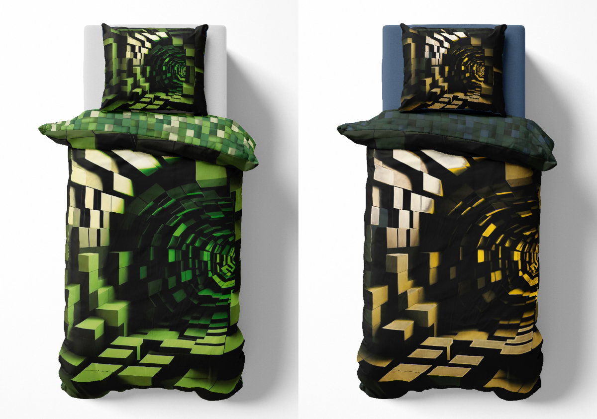 Vaikiškos patalynės komplektas atspindintis tamsoje Minecraft PPE-111, 160x200 cm, 70x80 cm - 3