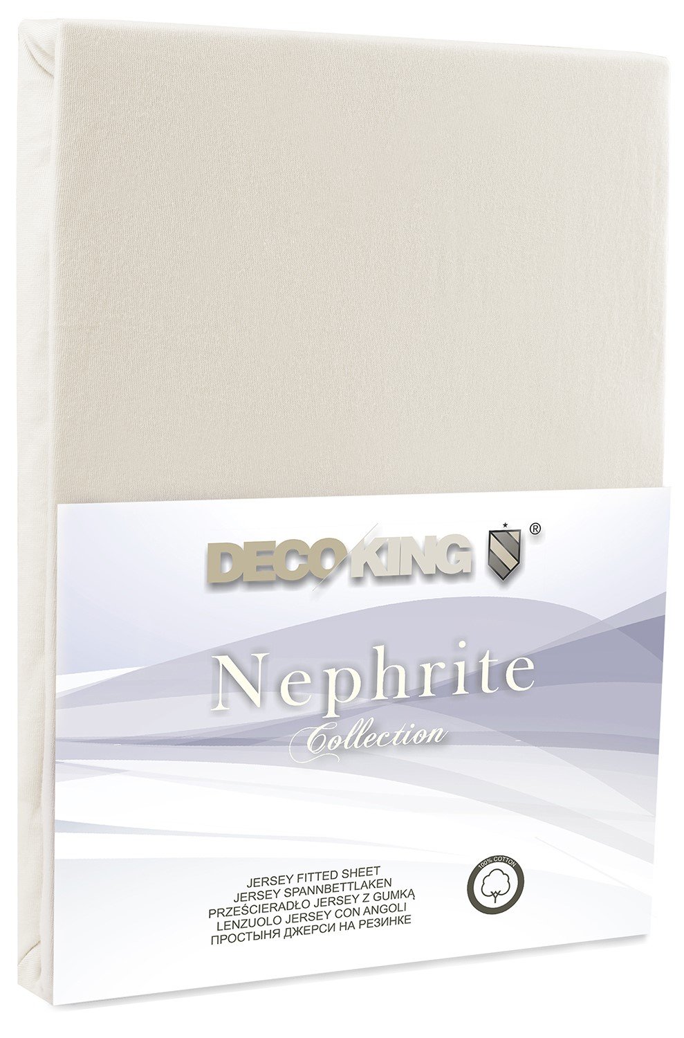 Jersey paklodė su guma Decoking NEPHRITE Creamy, 200x220 cm