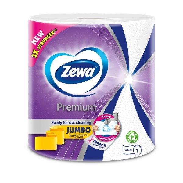 Popieriniai virtuvės rankšluosčiai ZEWA Jumbo Premium, 3 sl., 1 rul.