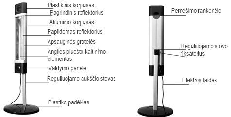 Infraraudonųjų spindulių šildytuvas Veito CH1800 RE, juodas 06-00174 - 6