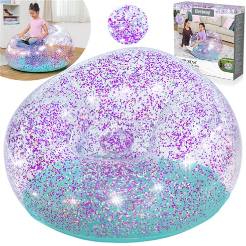 Pripučiamas fotelis BESTWAY Glitter Dream, 114 cm x 112 cm-1