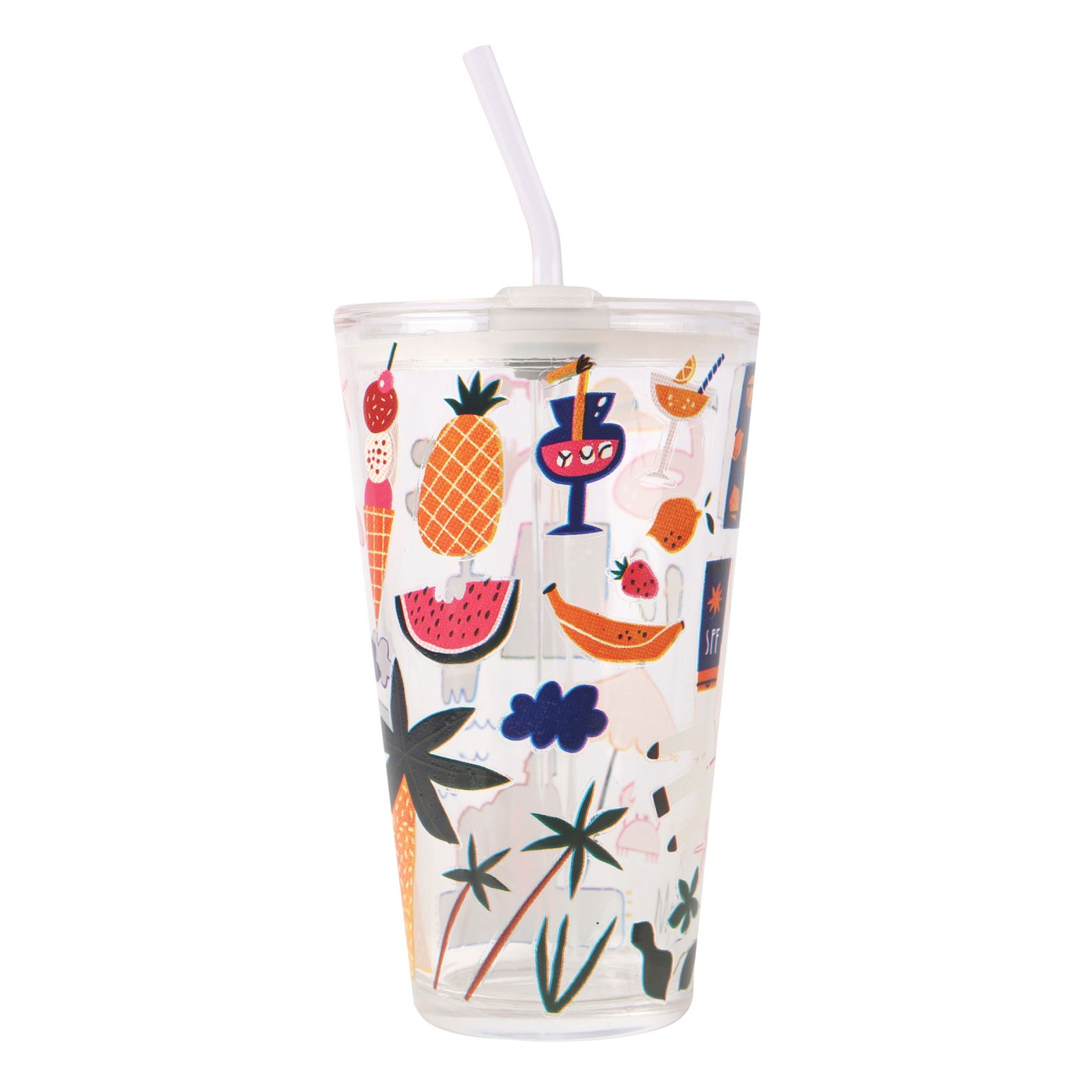 Stiklinė gertuvė su šiaudeliu ILAJA, 5 rūšių, 500 ml-0