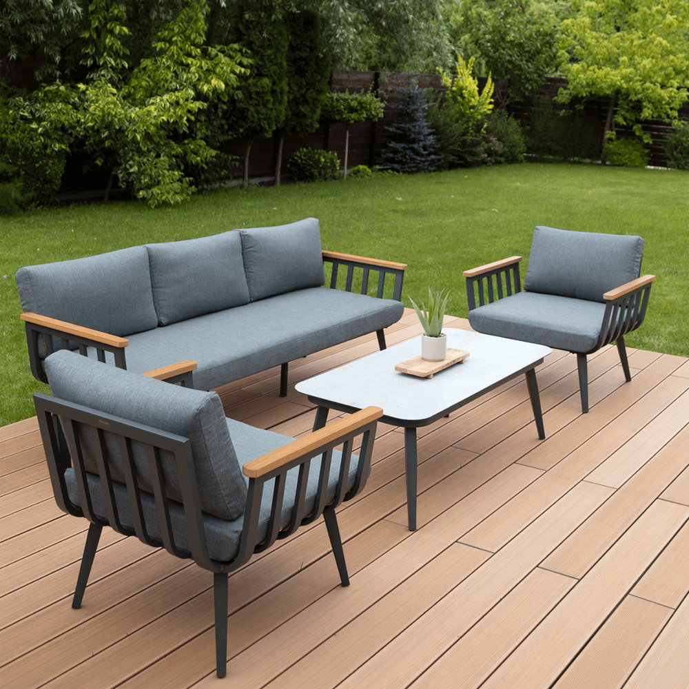 Lauko baldų komplektas STELLA Caffe, Grey - 7