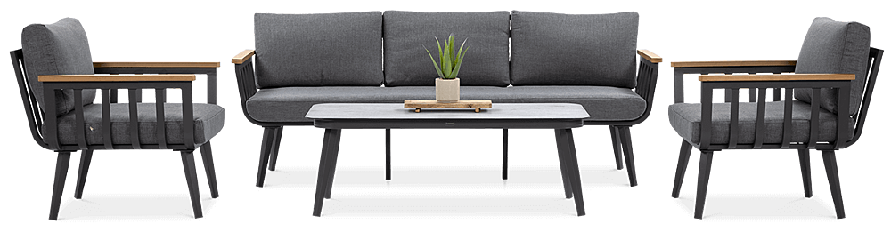 Lauko baldų komplektas STELLA Caffe, Grey-1