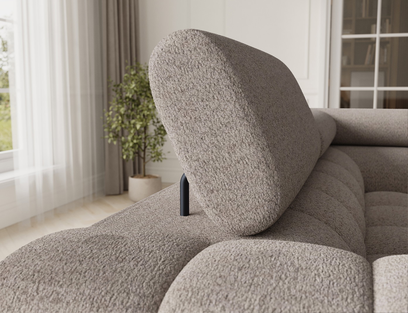 Kampinė sofa Fectory, smėlio sp., 205 x 346 cm x 93 cm - 8