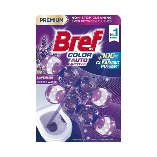 WC valiklis-gaiviklis BREF Color Auto Active LavendeR, 2 x 50 g-0