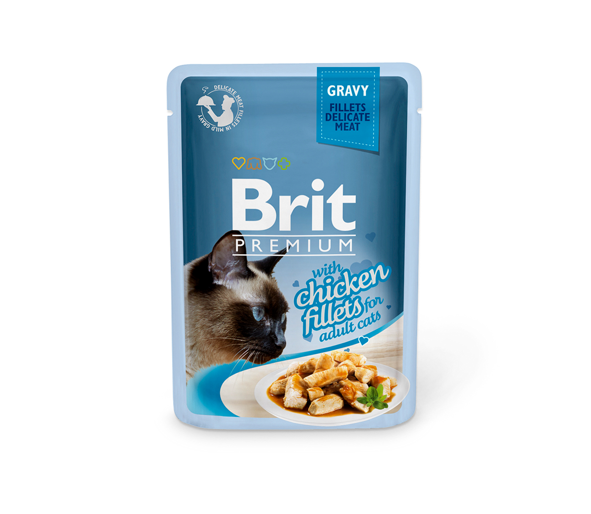 Konservuotas ėdalas katėms Brit Premium Cat Delicate Chicken in Gravy, 85 g