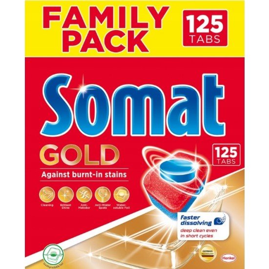 Indaplovių tabletės SOMAT Gold, 125 vnt