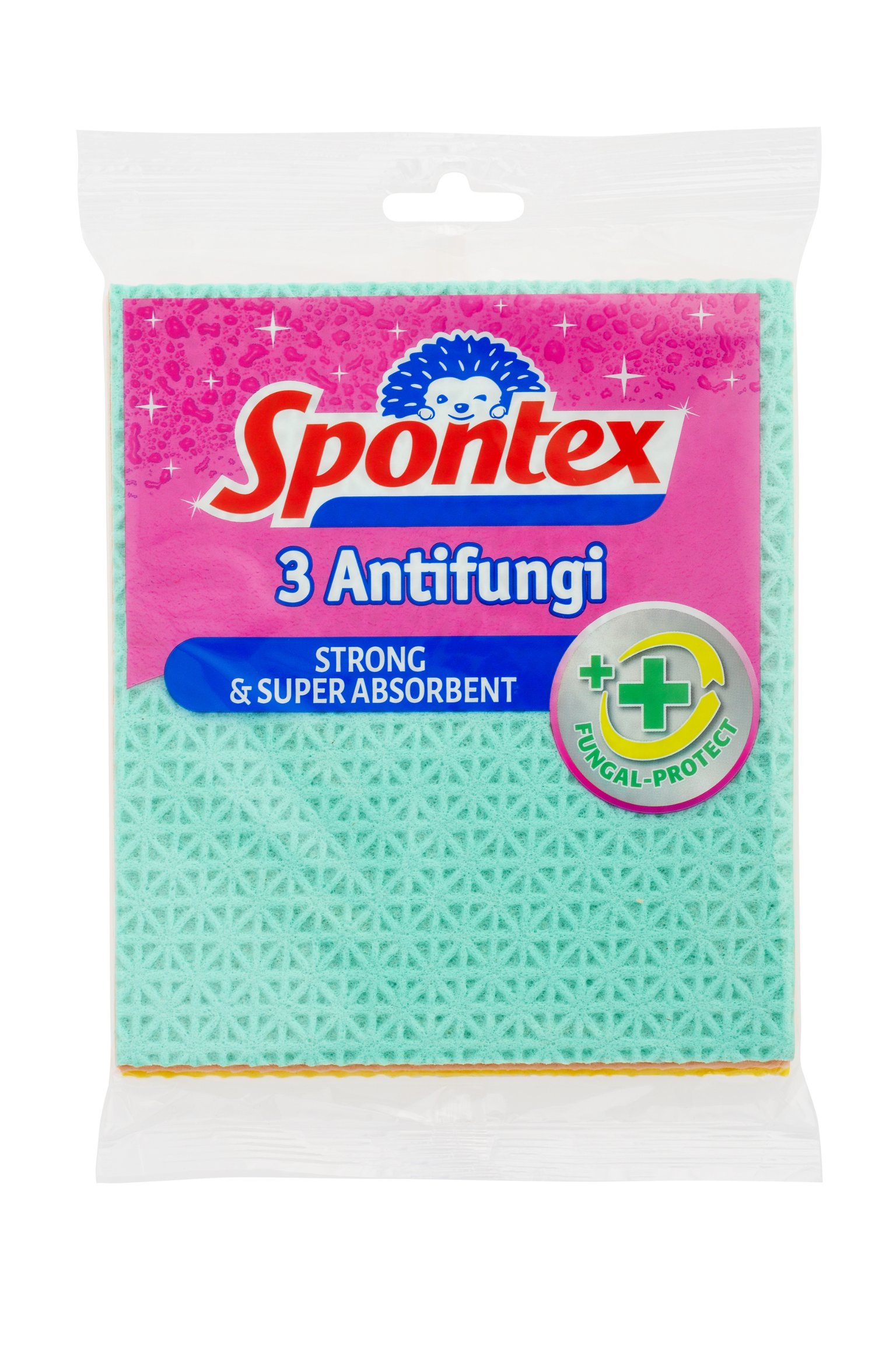 Antibakterinės šluostės-kempinės SPONTEX ANTIFUNGI, 3 vnt. - 2