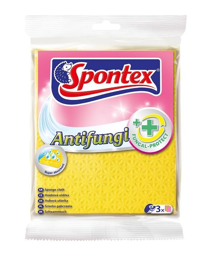 Antibakterinės šluostės-kempinės SPONTEX ANTIFUNGI, 3 vnt