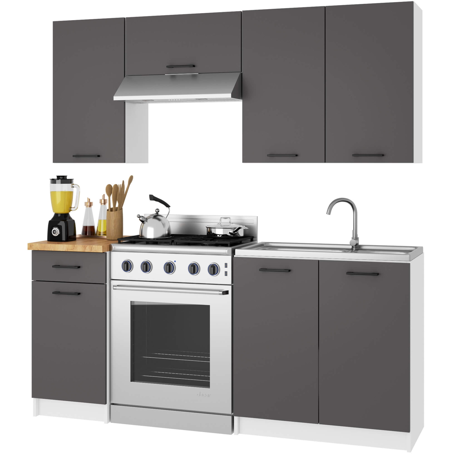 Spintelė po kriaukle OLIVIA S80ZL, balta/betono - 4