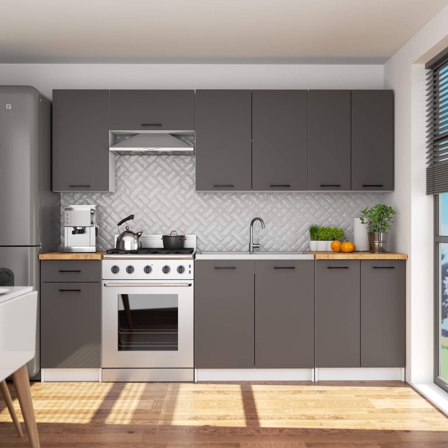 Spintelė po kriaukle OLIVIA S80ZL, balta/betono - 5