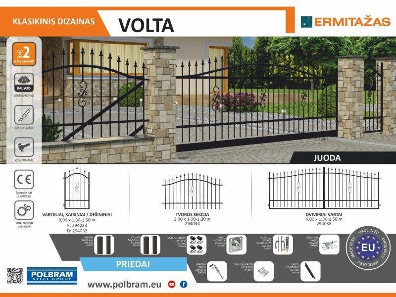Dekoratyvinės tvoros segmentas VOLTA, 1200 x 2000 mm, juodos sp. - 2