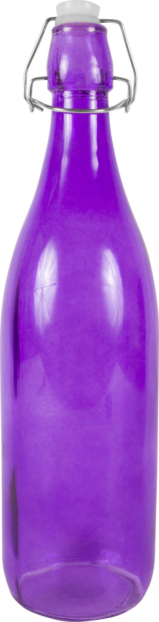 Stiklinis butelis su hermetiniu kamščiu, įv. spalvų, 1 L - 3