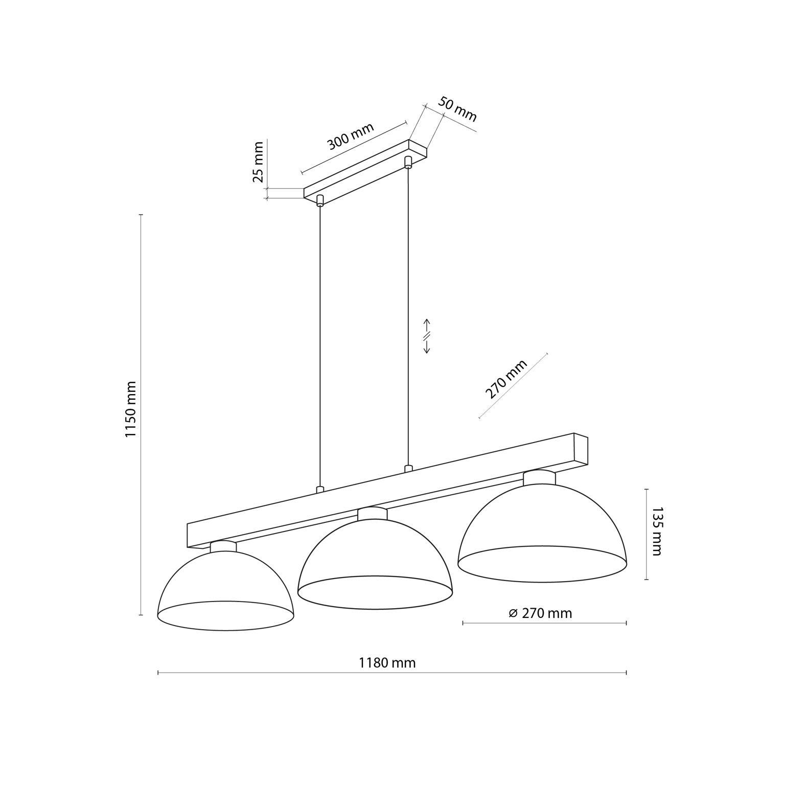 Pakabinamas šviestuvas TK LIGHTING OSLO 3, 3xE27  LED 15W-2