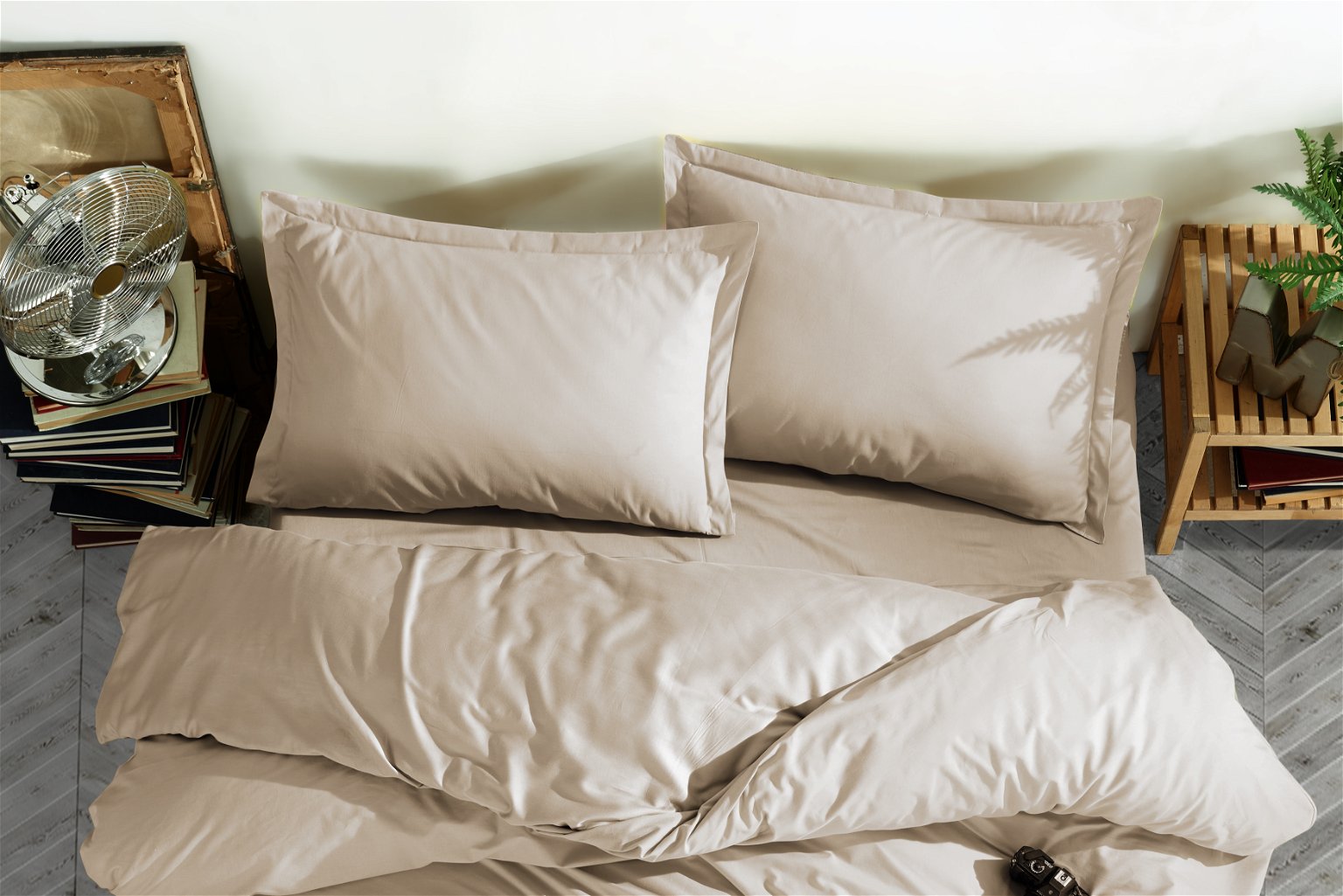 Satininis pagalvės užvalkalas CREYA, kreminės sp., 50 x 70 cm, 100 % medvilnės