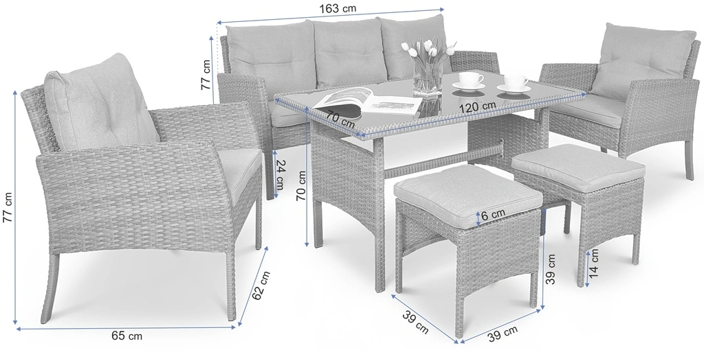 Lauko baldų komplektas CORTINA, Beige - 3