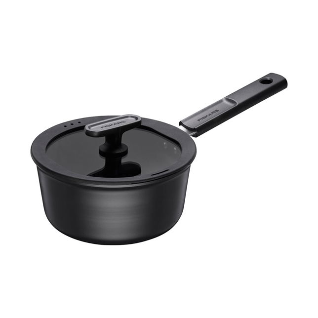 Keraminis prikaistuvis nepridegančia danga FISKARS HARD FACE, su dangčiu, 1,8 l-0