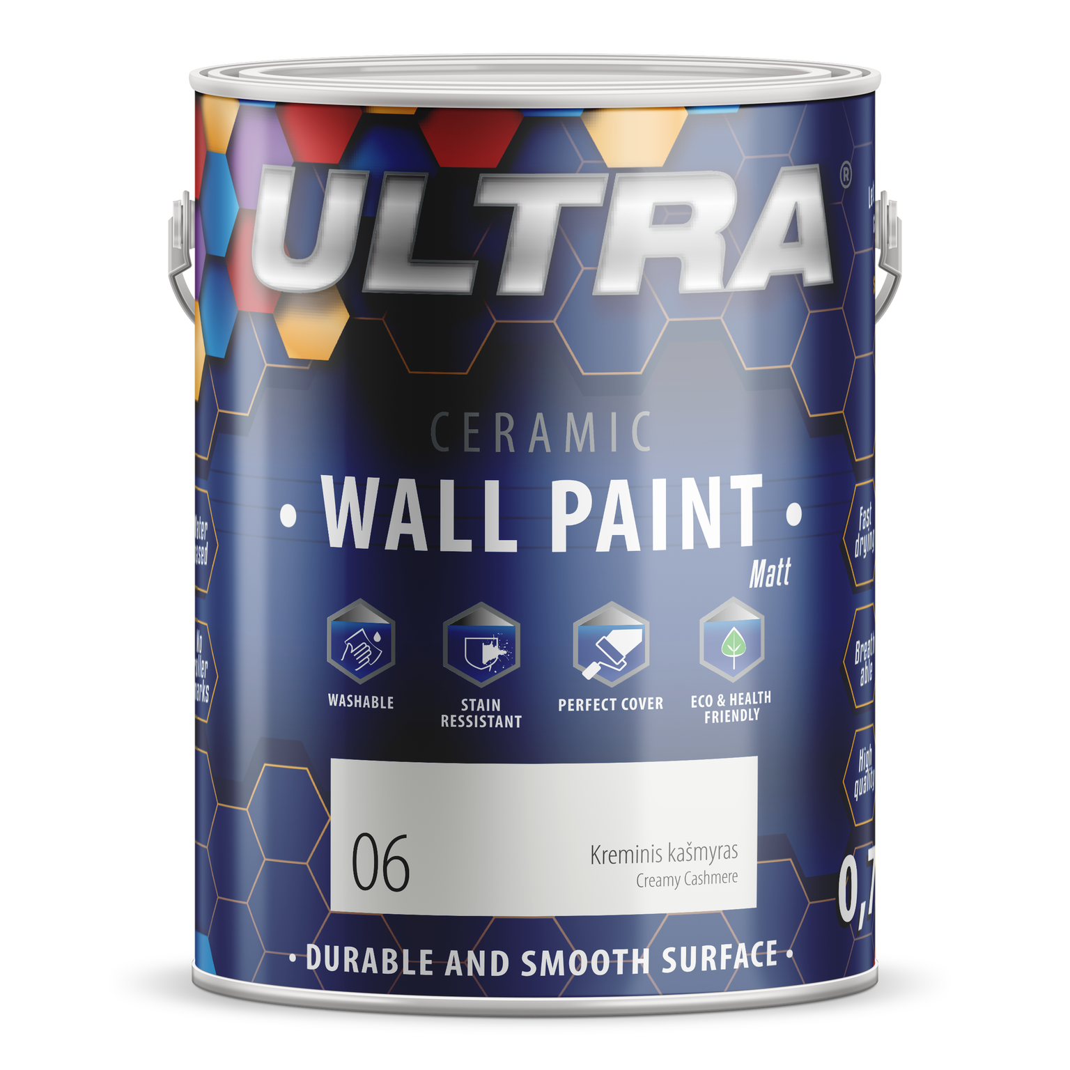 Interjero dažai ULTRA ceramic, kreminis kašmyras (6), 2,5 l-0