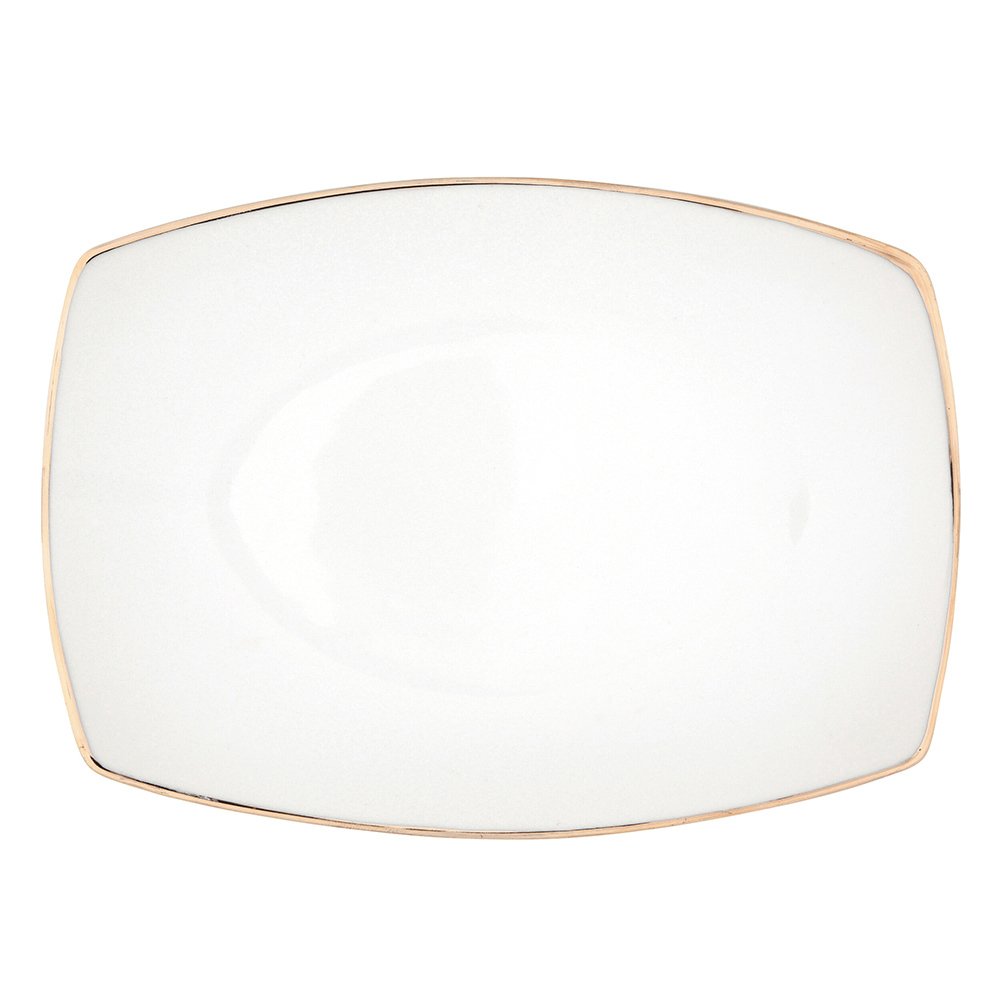 Porcelianinė serviravimo lėkštė MariaPaula Moderna Gold, baltos sp., 33 cm