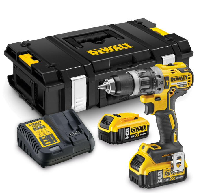 Smūginis gręžtuvas su akumuliatoriumi Dewalt DCD796P2, 18 V, 5 Ah - 1