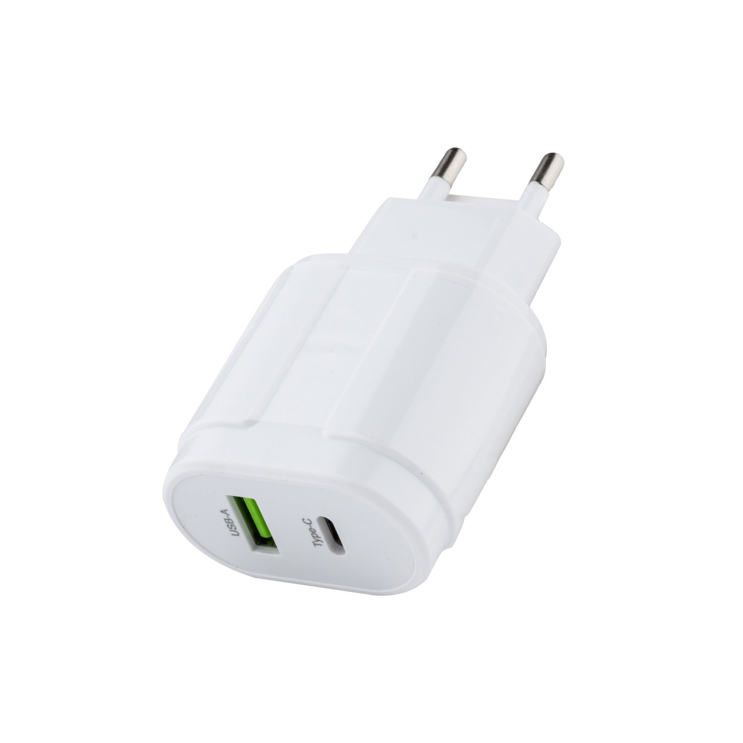 Sieninis įkroviklis, USB ir type-C, 2 - jų spalvų-0