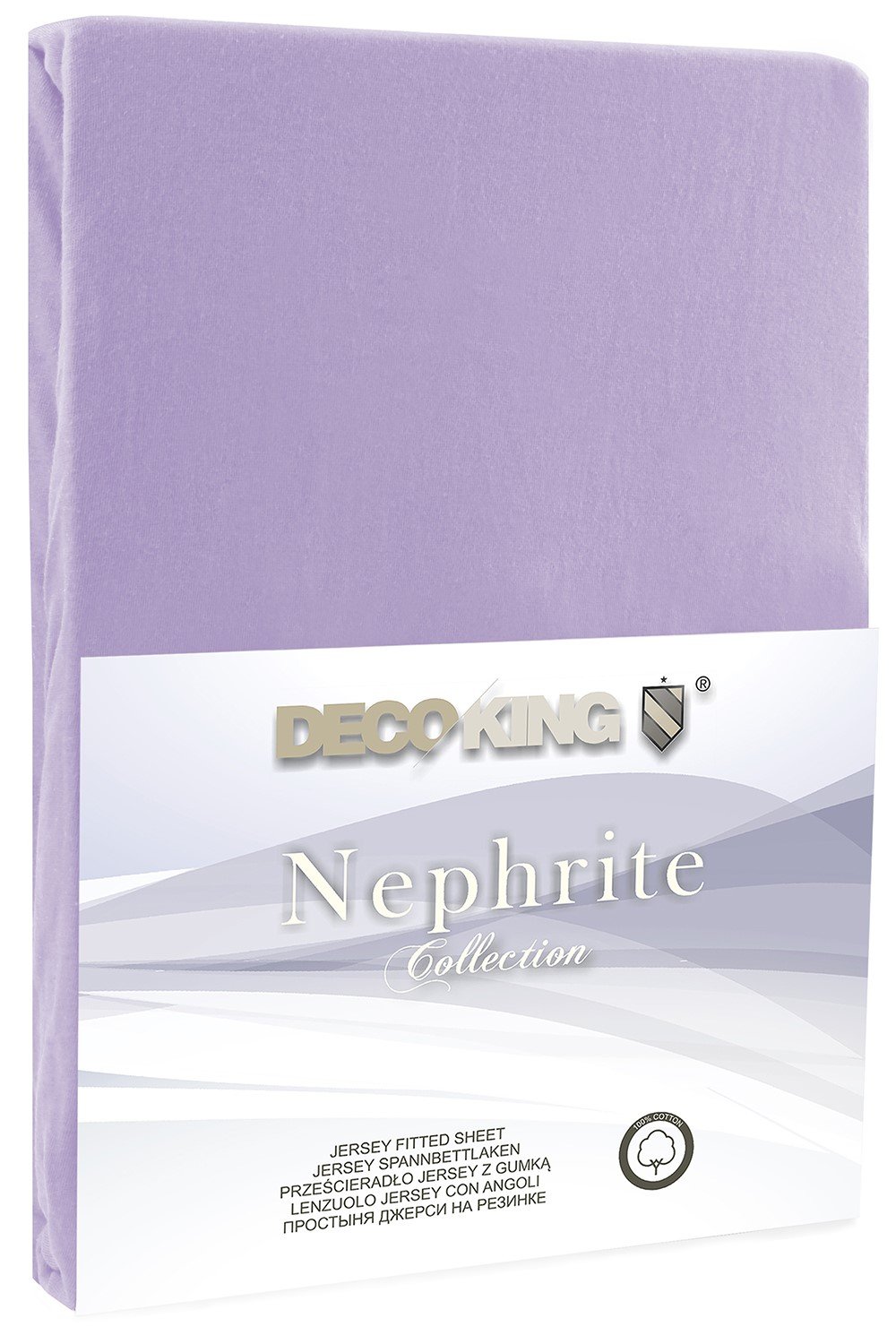 Jersey paklodė su guma Decoking NEPHRITE Light violet, 140x200 cm